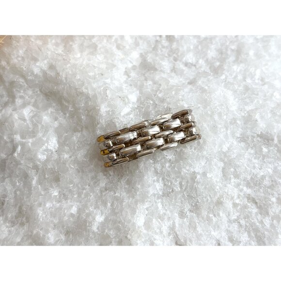 Chainlink Silver Toned Classic Cute Unisex Vintage Ring - sz 7 - Picture 5 of 8